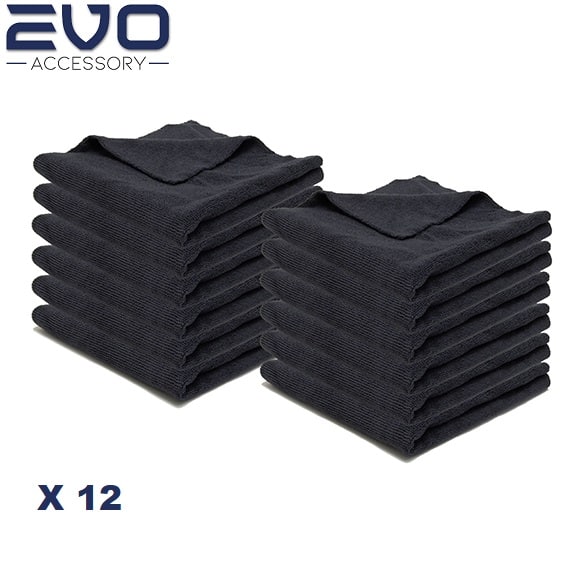 [EVOMF350-LOTx12] Lot de 12 Microfibres Multi Usage Carbon Black Evo Accessory