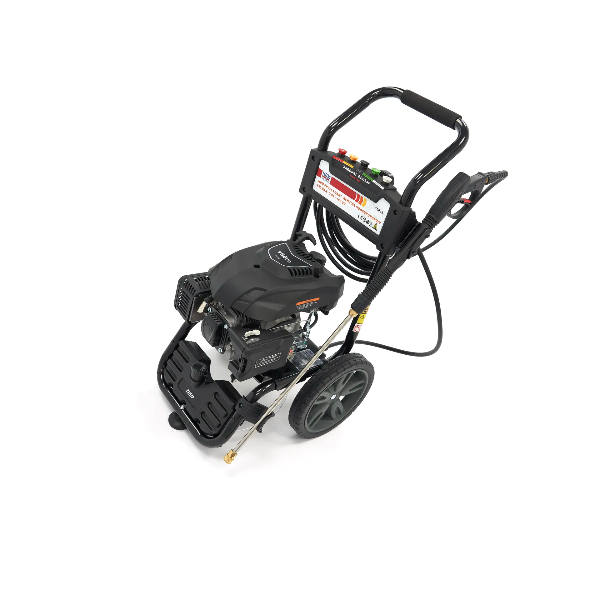 [10049] Nettoyeur haute pression thermique 4 temps à essence 228 BAR - 7 CV / 196 cc - HBM